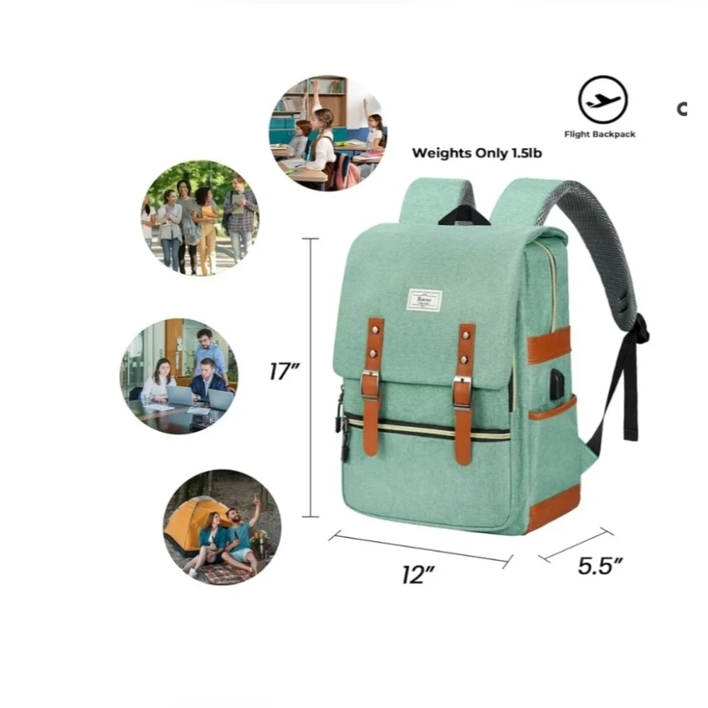 Vintage style laptop travel backpack